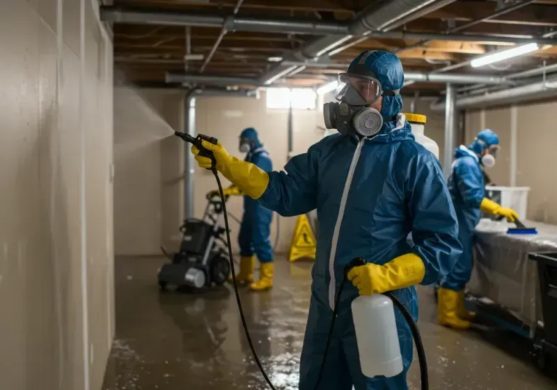 Basement Sanitization and Antimicrobial Treatment process in Tiger Point, FL