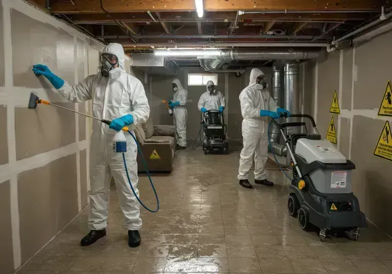 Basement Moisture Removal and Structural Drying process in Tiger Point, FL